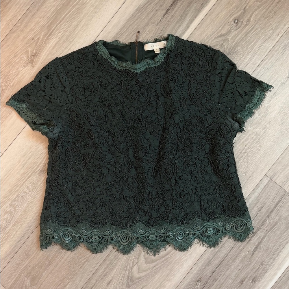 Dark Green Lace Blouse